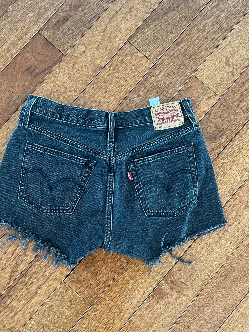 High-Waist Black Denim Cutoff Shorts
